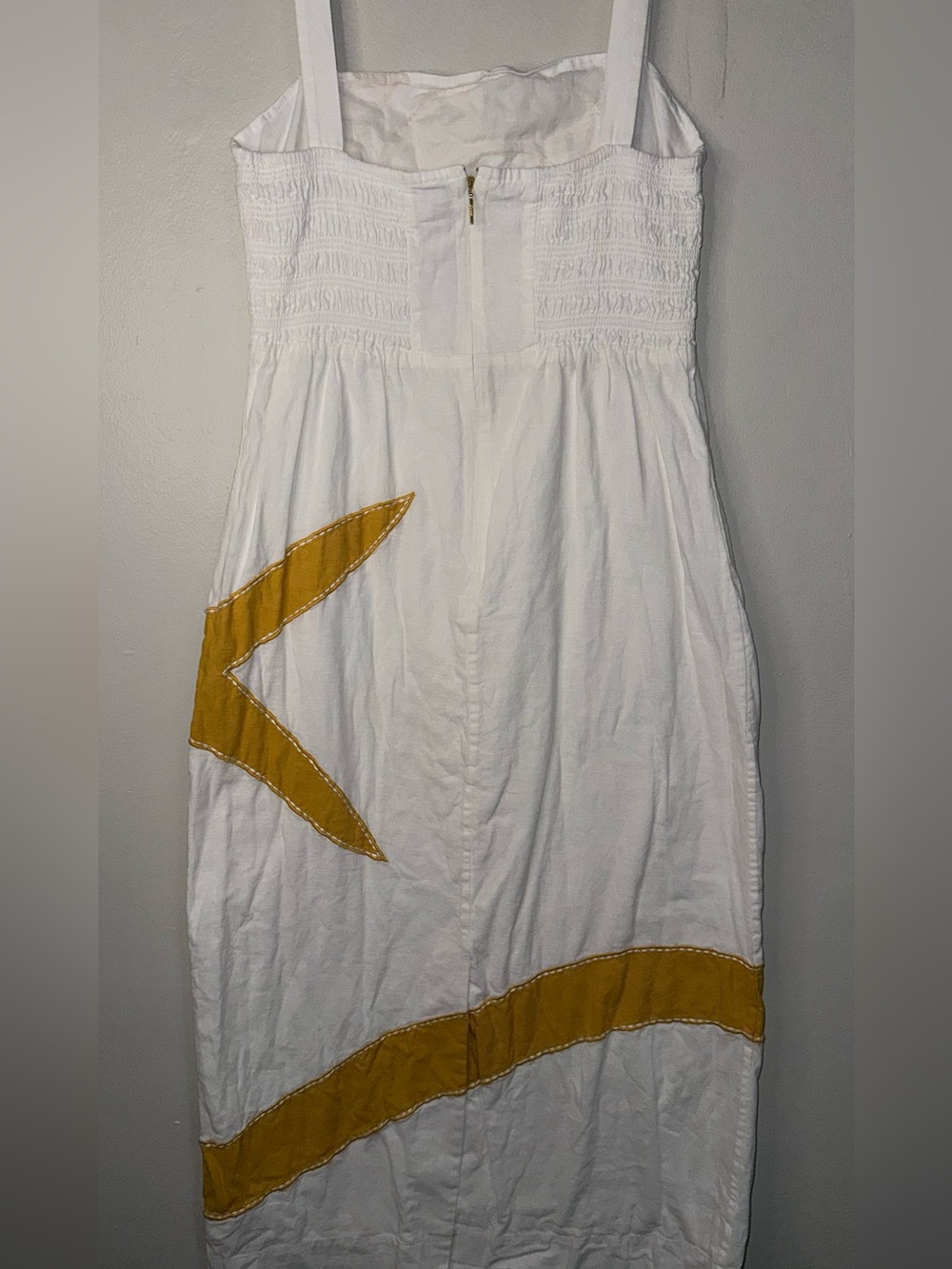 Cleobella White Midi Dress with Mustard Spiral Appliqué - Picture 4 of 12